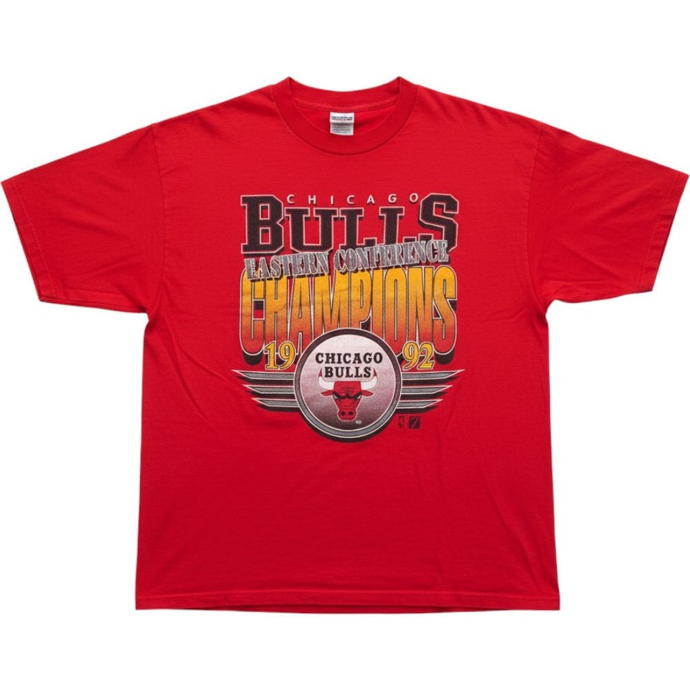 Vintage Chicago Bulls 1992 NBA Eastern Conference Champions T-Shirt Red Men's XL